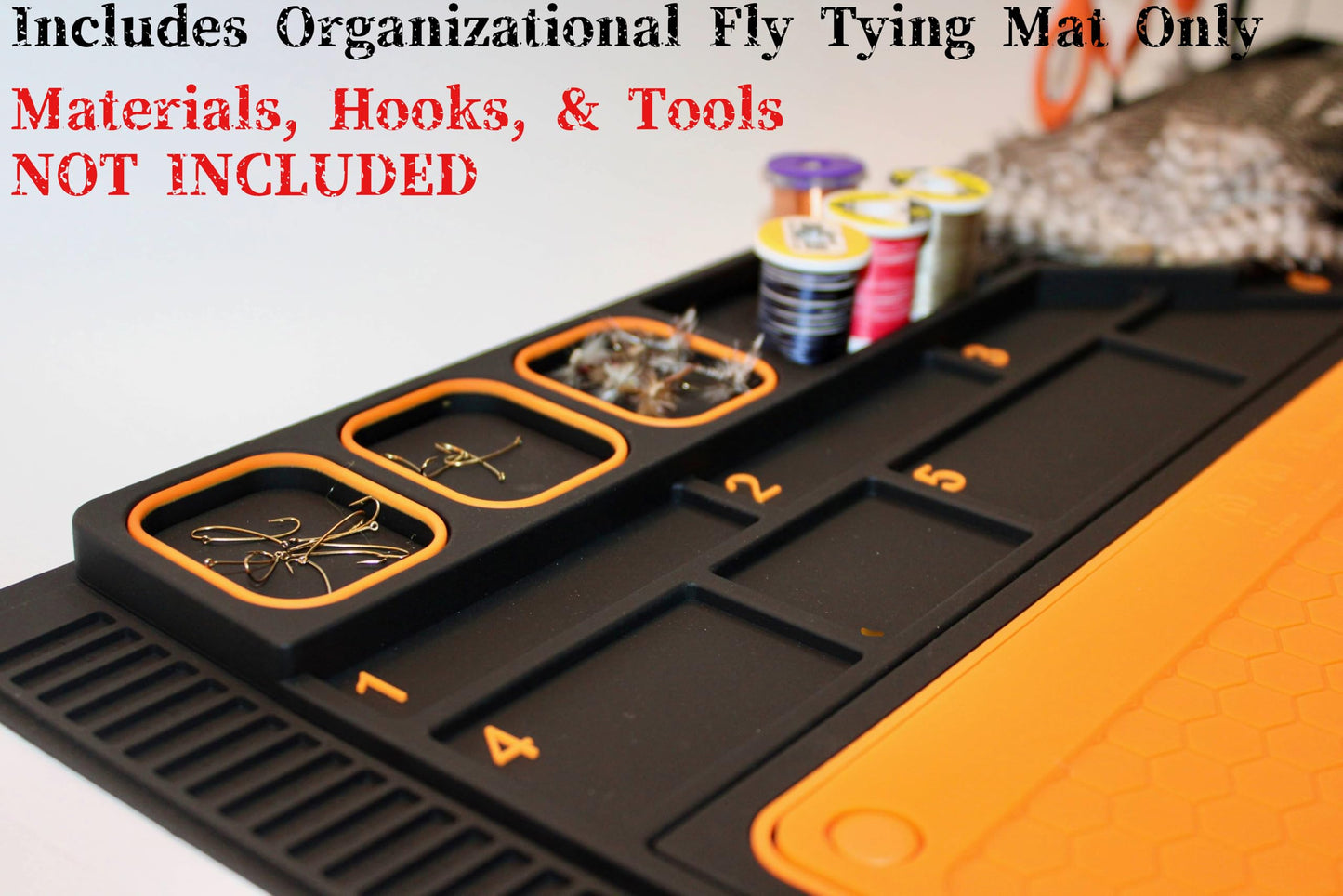 Tinfish Tackle Co. Fly Tying Mat | Fly Tying Material Organizer | Mat Only | No Fly Tying Vise or Tools |