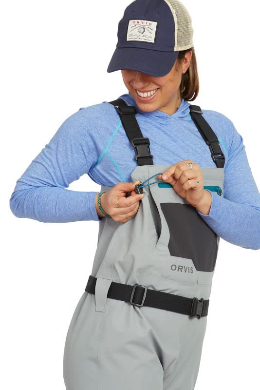 Orvis Clearwater Chest Waders for Women - Waterproof Fly Fishing Waders with Neoprene Booties, External Storage Pocket, Stone - L/Regular