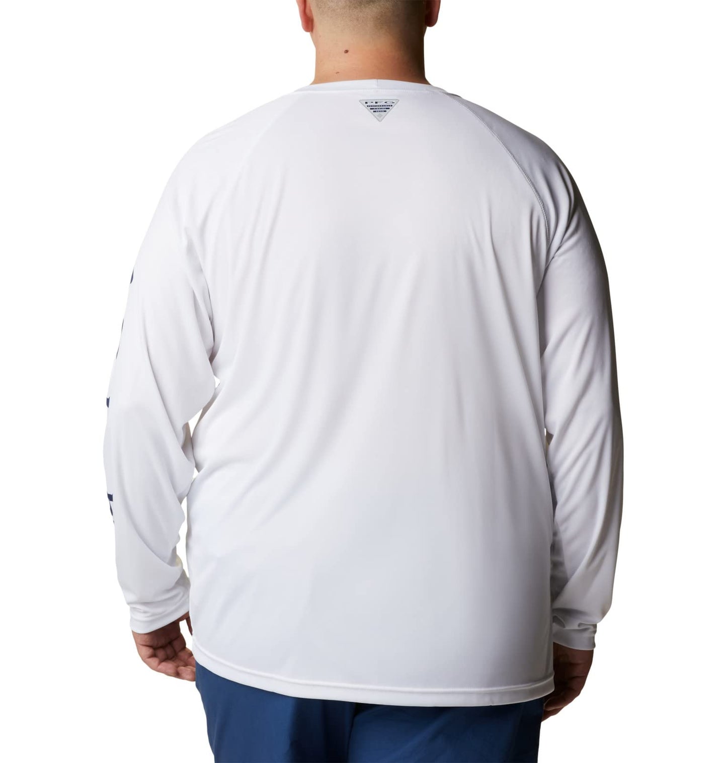 Columbia Men's Terminal Tackle Long Sleeve Fishing Shirt, White/Nightshade Logo, Small