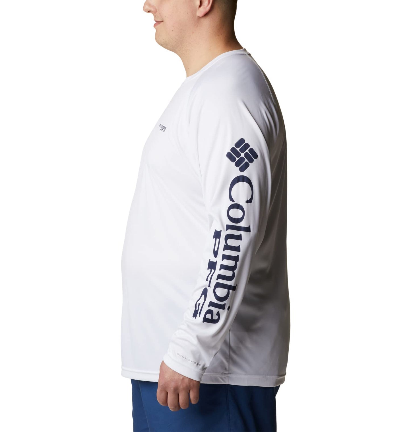 Columbia Men's Terminal Tackle Long Sleeve Fishing Shirt, White/Nightshade Logo, Small