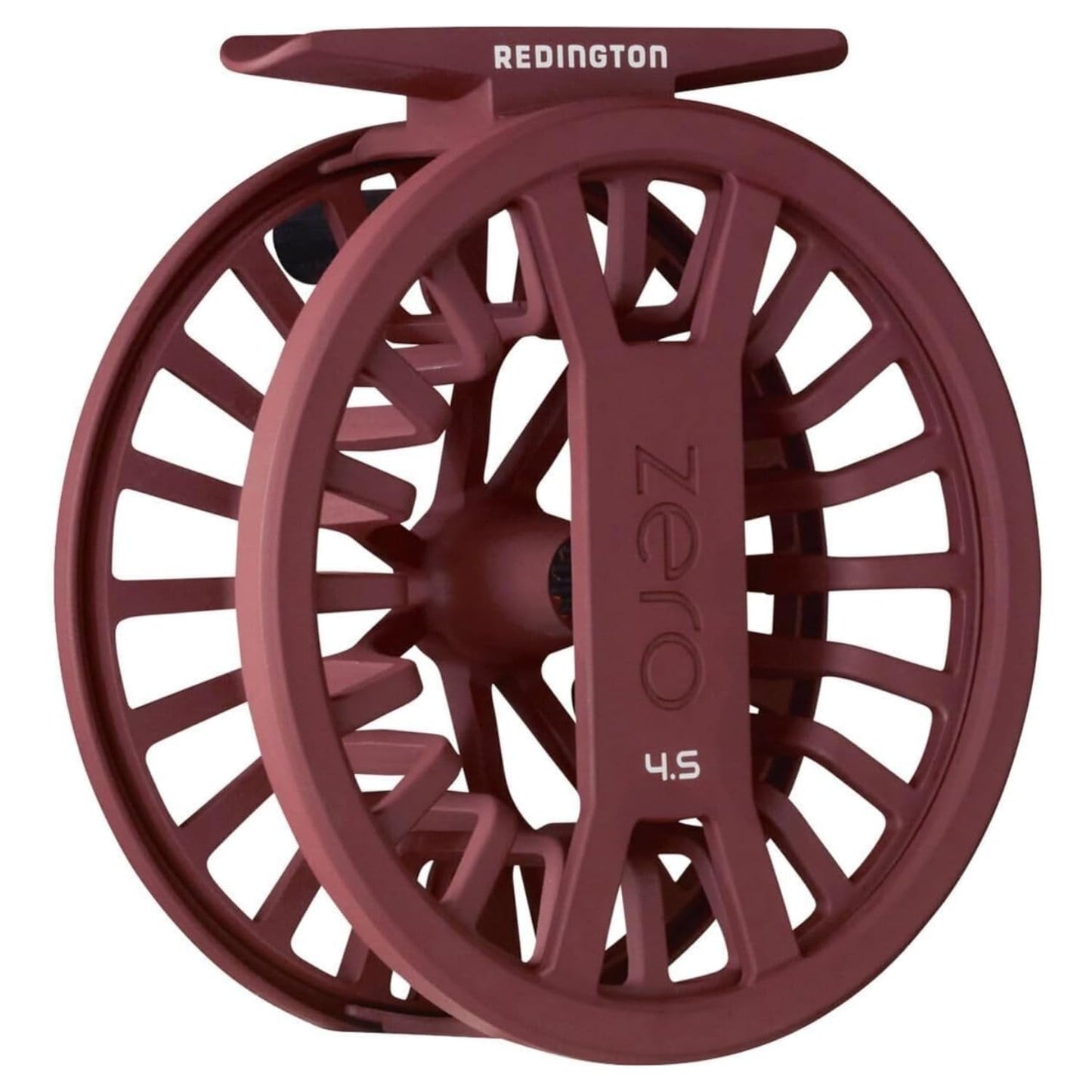 Redington Zero Fly Fishing Reel, Lightweight Design for Trout, Clicker Drag System, Burgundy, 4/5