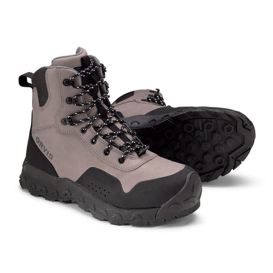 Orvis Clearwater Wading Boots for Men - Heavy Duty Men’s Fishing Waders with Toe Bumper and Aggressive Non Slip Lugs, Gravel - 10