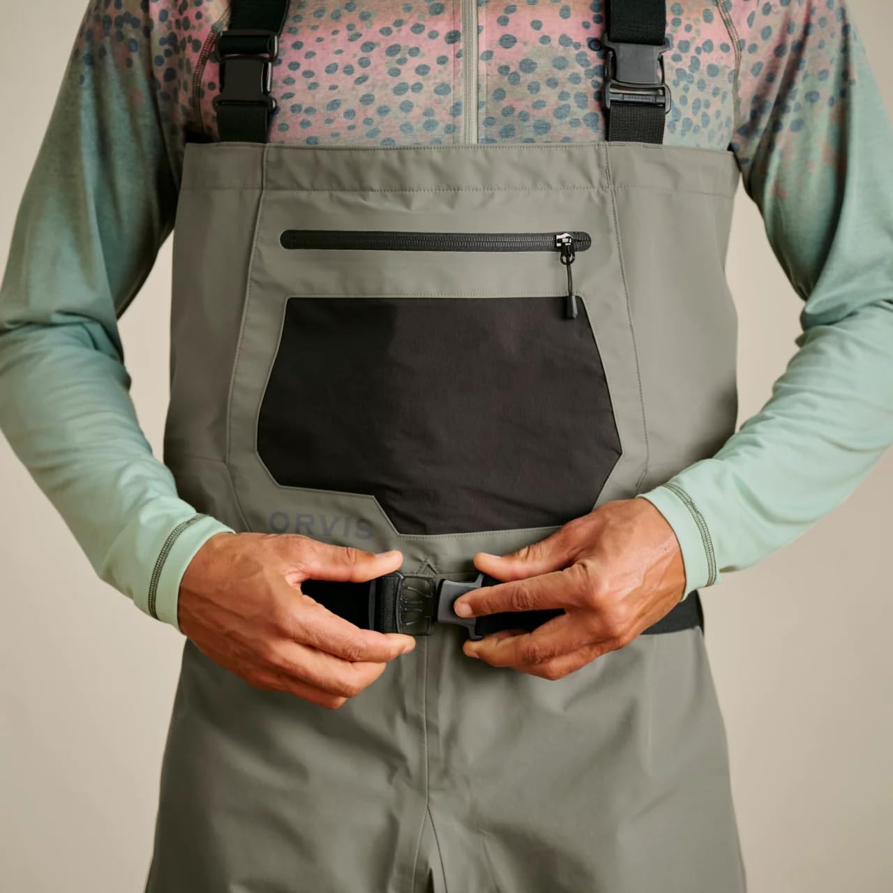 Orvis Clearwater Chest Waders for Men - Waterproof Fly Fishing Waders with Neoprene Booties, External Storage Pocket, Sagebrush - XX-Large Short