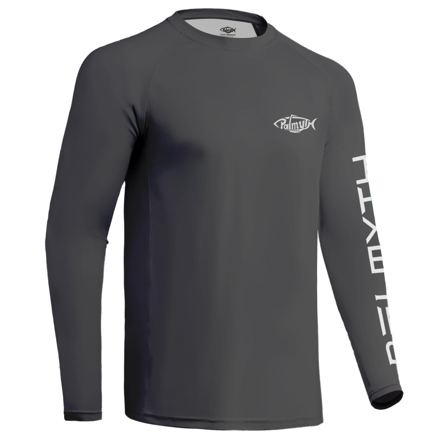 Palmyth Fishing Shirts for Men Long Sleeve UPF 50+ T Shirt Sun Protection Tee (Charcoal/Bigfoot Fishing, XL)