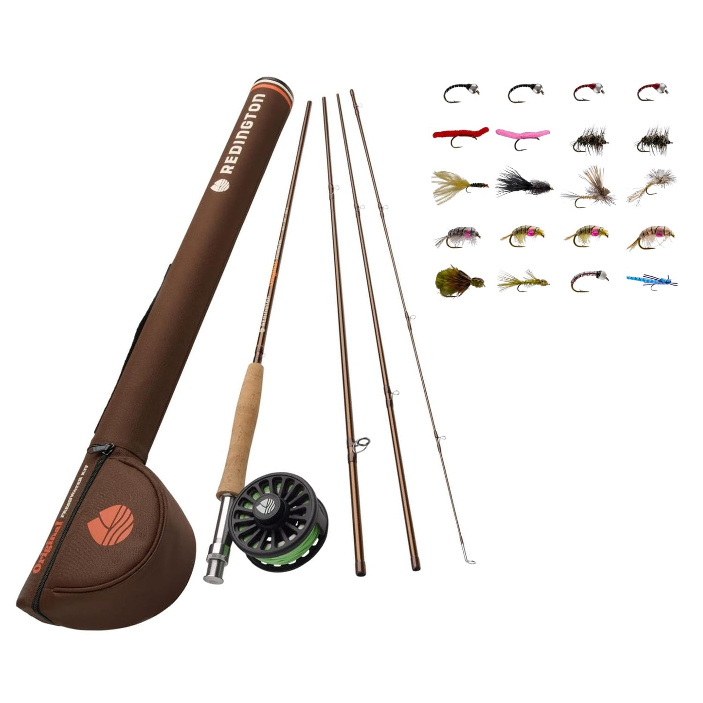 Redington Freshwater Fly Fishing Kit 5WT 9'0" Combo and Rio Products 20pc Stillwater Freshwater Fly Assortment Bundle