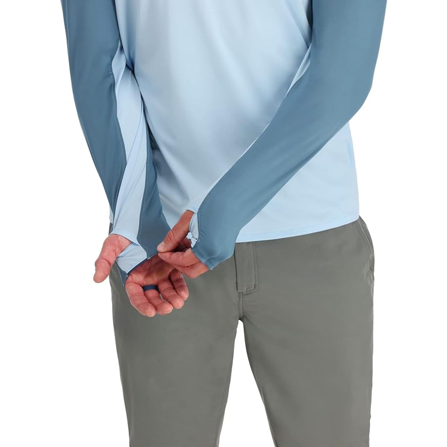 Simms Mens Bugstopper Solarflex 50+ UPF Long Sleeve Hoody Fishing Shirt with Insect Shield Repellent Apparel - Ghost Camo Stone/Stone - XX-Large