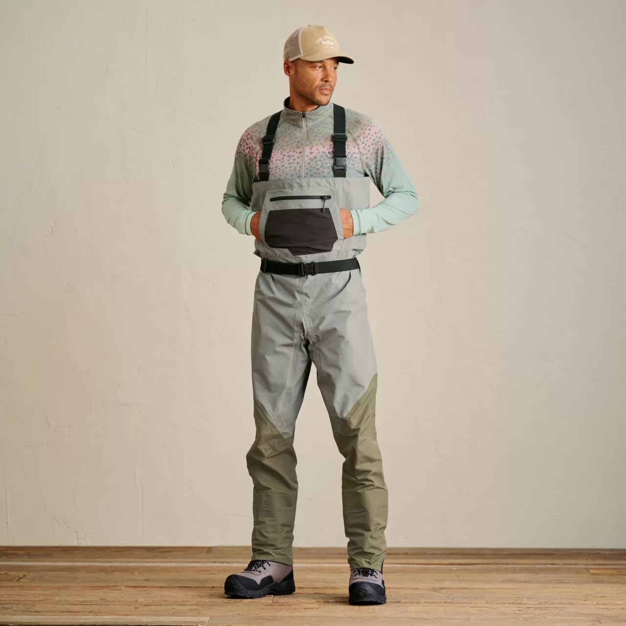 Orvis Clearwater Chest Waders for Men - Waterproof Fly Fishing Waders with Neoprene Booties, External Storage Pocket, Sagebrush - XX-Large Short