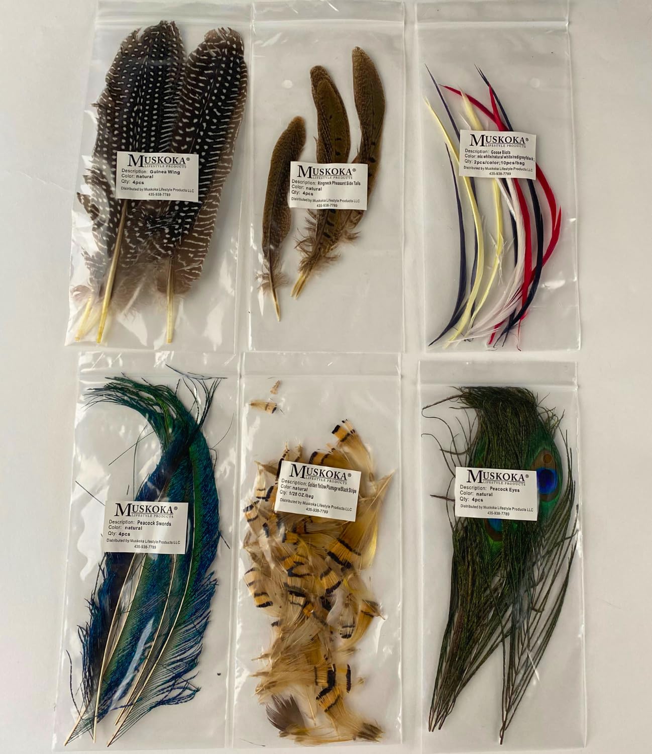 Fly Tying Material Feather and Dubbing Bulk Starter kit, Bulk Fly Tying Kit by Muskoka Lifestyle Products