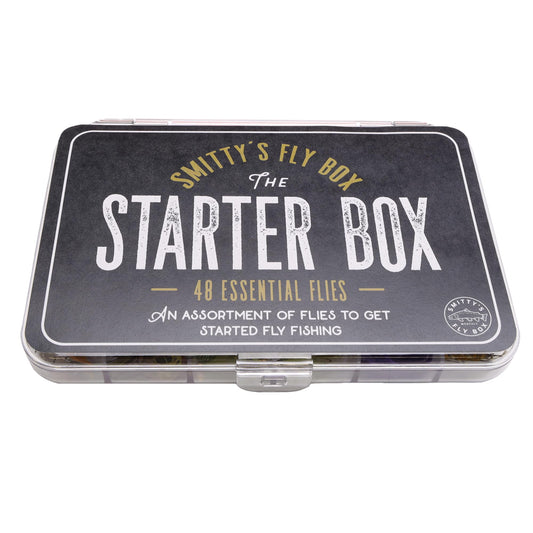 Smitty's Fly Box | Starter Box | 48 Essential Premium Hand Tied Trout Flies | Contains Dry Flies, Wet Flies, Nymphs, Streamers, Wooly Buggers, Terrestrials |