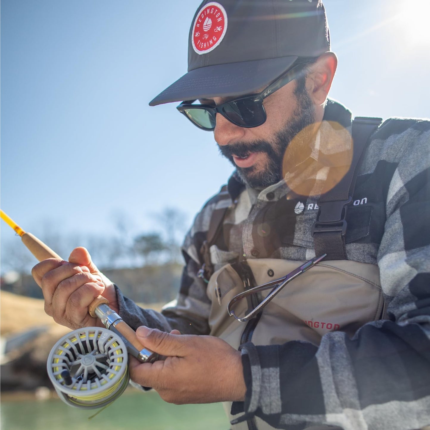 Redington Zero Fly Fishing Reel, Lightweight Design for Trout, Clicker Drag System, Burgundy, 4/5