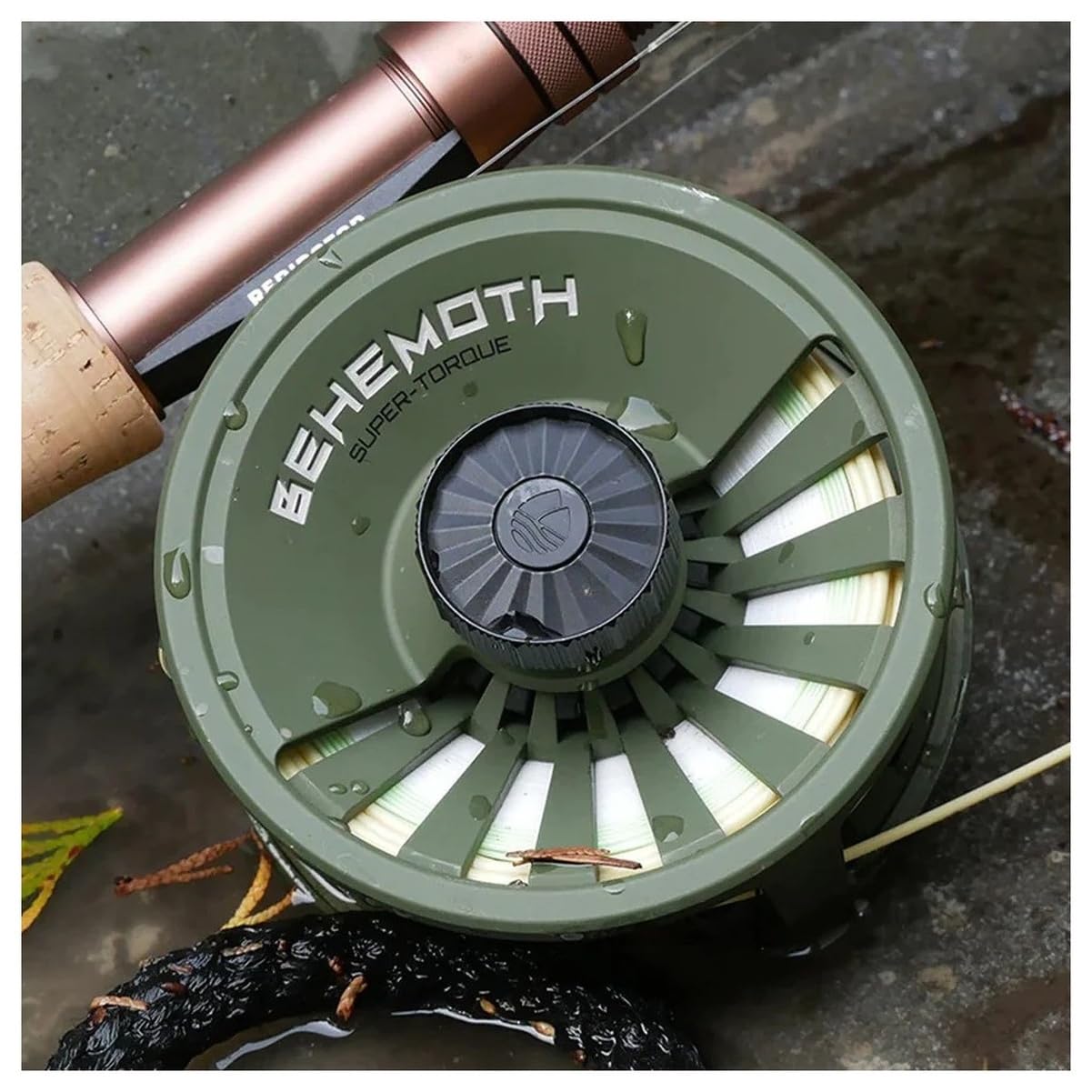 Redington Behemoth Fly Fishing Reel, Multipurpose Fly Reel for Freshwater and Saltwater, Large Arbor and Adjustable Drag, O.D. Green, 5/6