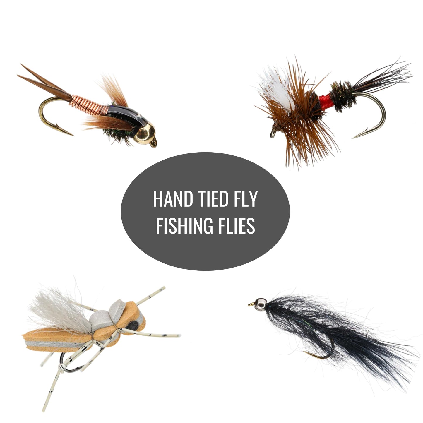 Smitty's Fly Box | Starter Box | 48 Essential Premium Hand Tied Trout Flies | Contains Dry Flies, Wet Flies, Nymphs, Streamers, Wooly Buggers, Terrestrials |