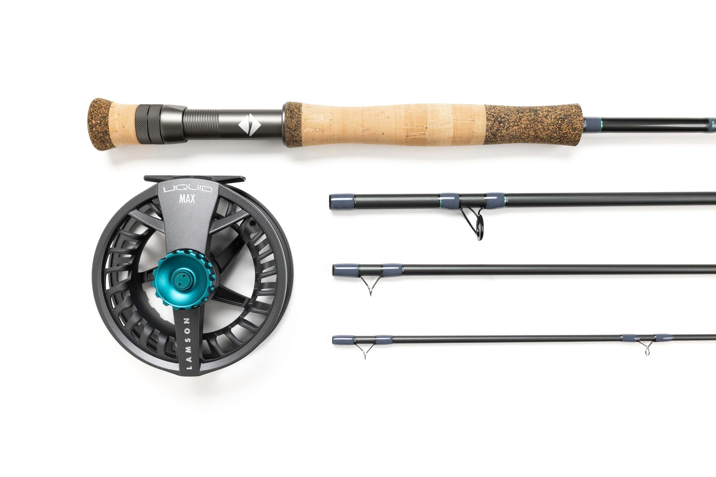 LAMSON | Liquid Max Combo 8wt. Fast Action Fly Fishing Rod and Reel | Saltwater + All Water | Cordura Travel Tube & Padded Reel Case | 9 Foot 4-Piece | Fighting Butt | Fly Line Not Included