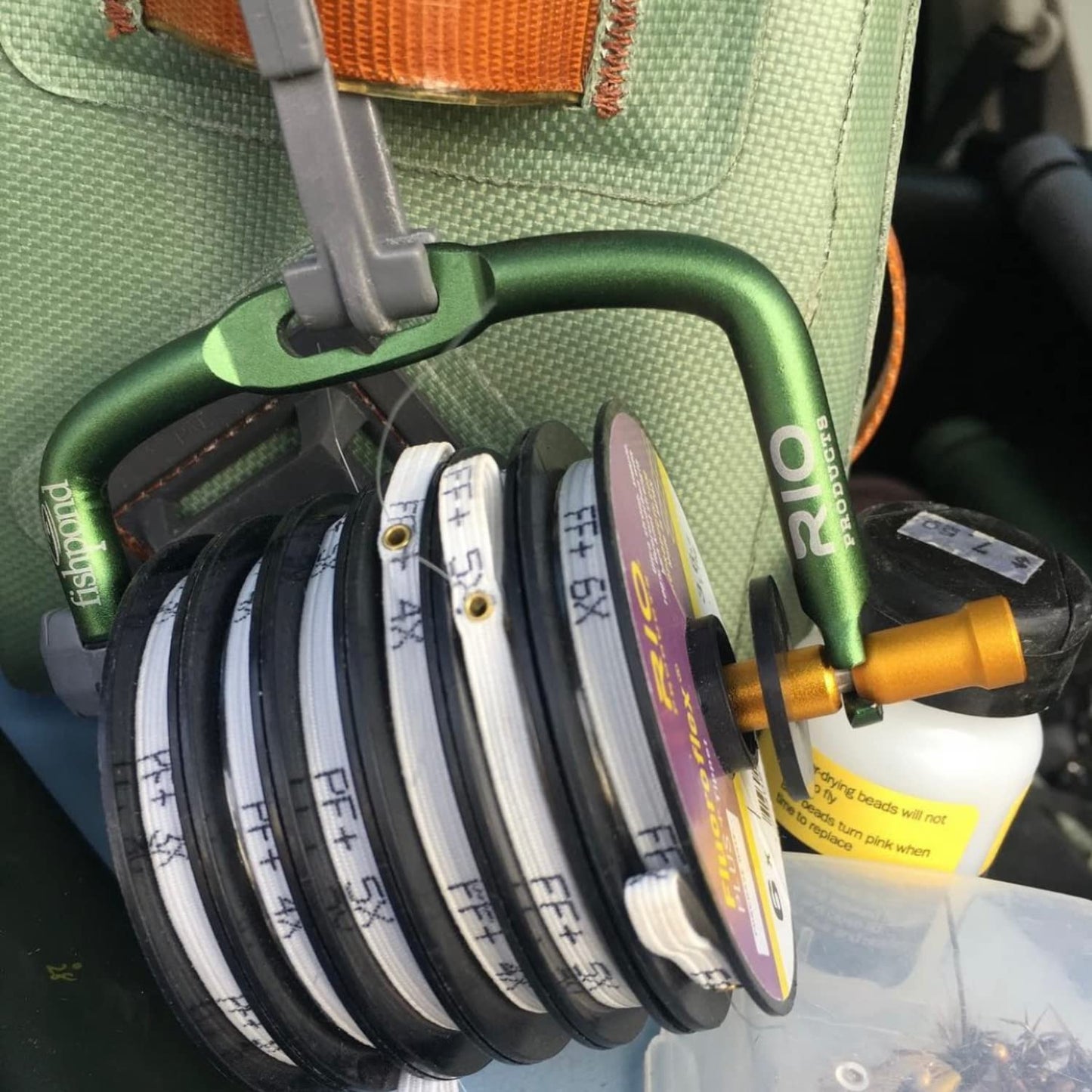 RIO Products Fly Fishing Tippet Head Gate, 2X, 3X, 4X, 5X, 6X Powerflex Tippet, 30 Yard Spools, Clear