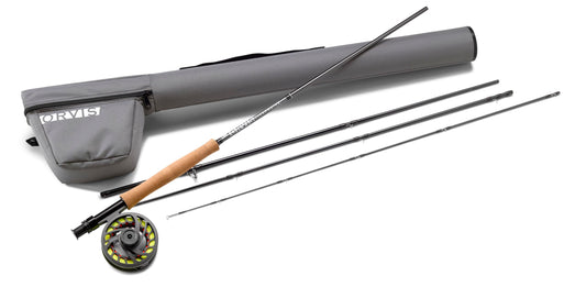 Orvis Clearwater Fly Rod Outfit - Fishing Rod and Reel Combo Starter Kit, Grey - 8 Line WTS., 9", 4 pc, Arbor Reel