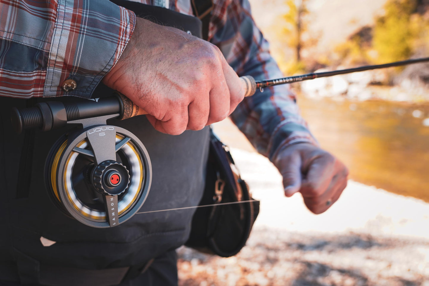 LAMSON | Liquid Combo 5wt. Fly Fishing Rod and Reel Pre Spooled | U.S. Made Fly line | Cordura Travel Tube & Padded Reel Case | Medium Fast Action 9 Foot 4-Piece