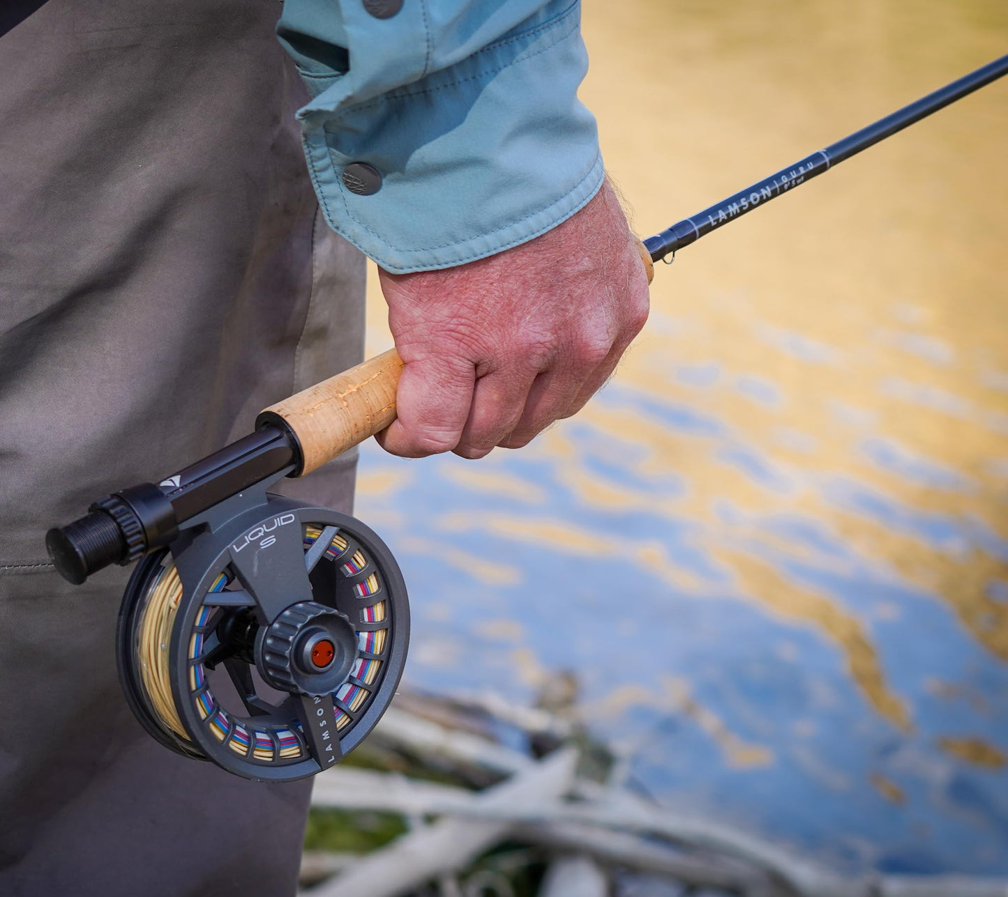 LAMSON | Guru Medium Fast Action 8wt Fly Fishing Rod | All-Water | 9 Foot 4-Piece W/Tube | W/Fighting Butt
