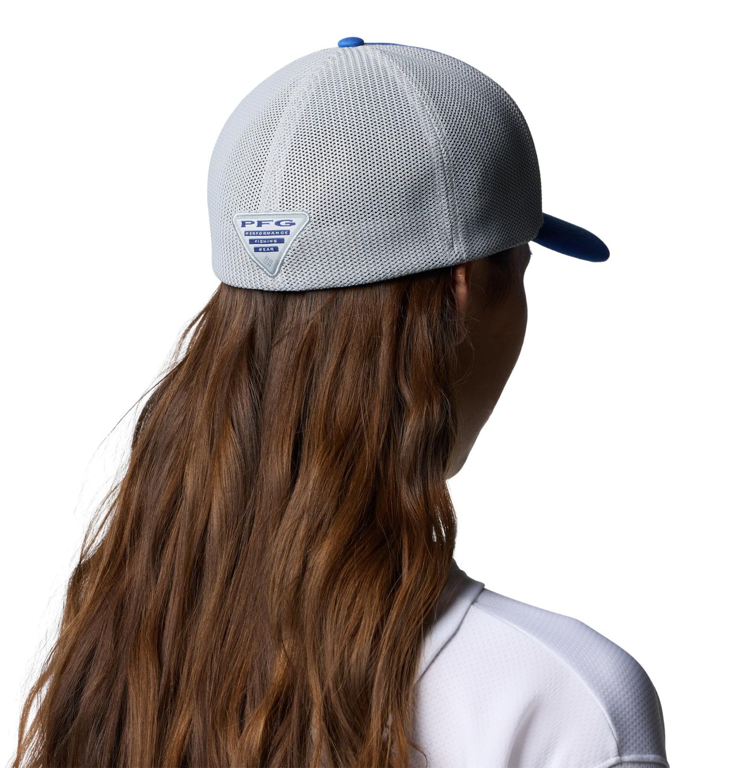 Columbia Unisex PFG Fish Flag Mesh Ball Cap, Vivid Blue/Cool Grey/US Fish Flag, XX-Large