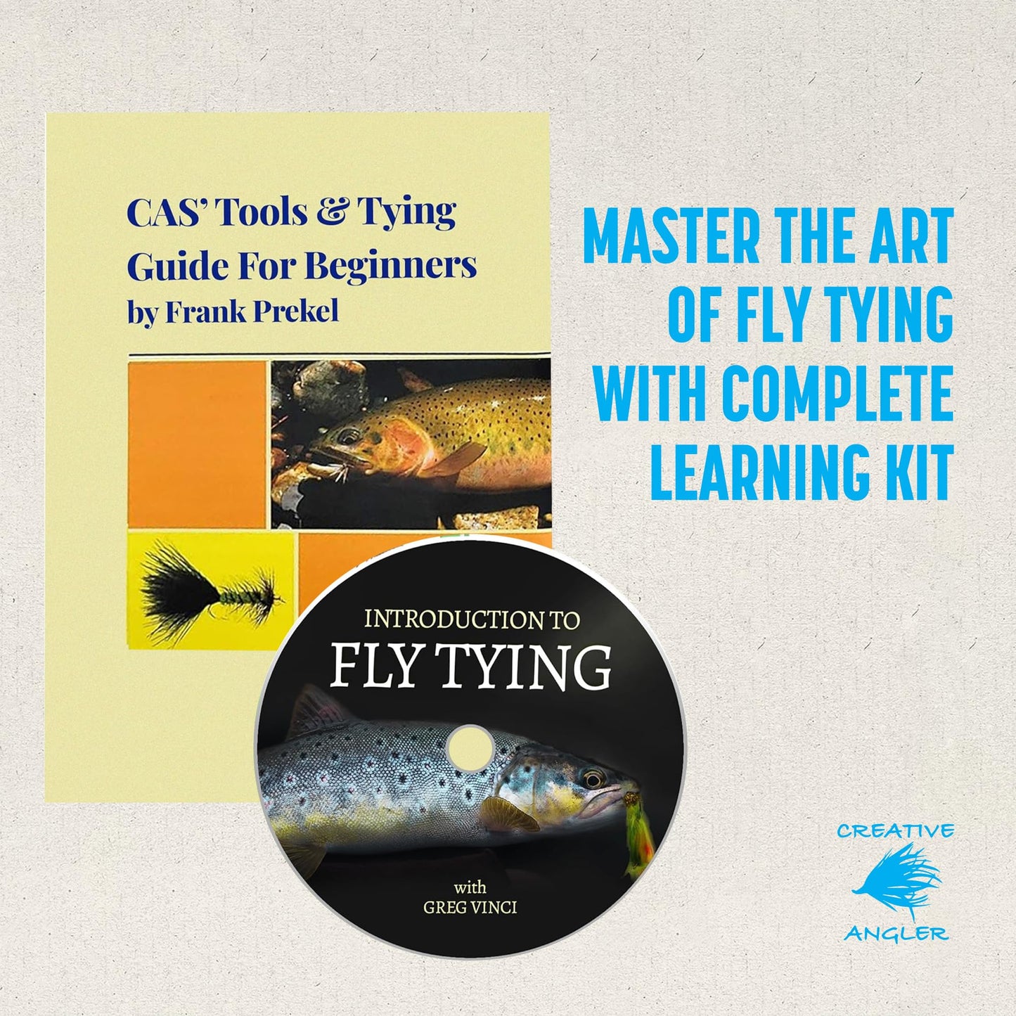 Colorado Anglers - Fly Tying Standard Tool Kit with Wooden Box & Instructional DVD, Rotary Vise, Bobbin, Scissors, Whip Finisher, Complete Fly Fishing Set for Beginners & Pros