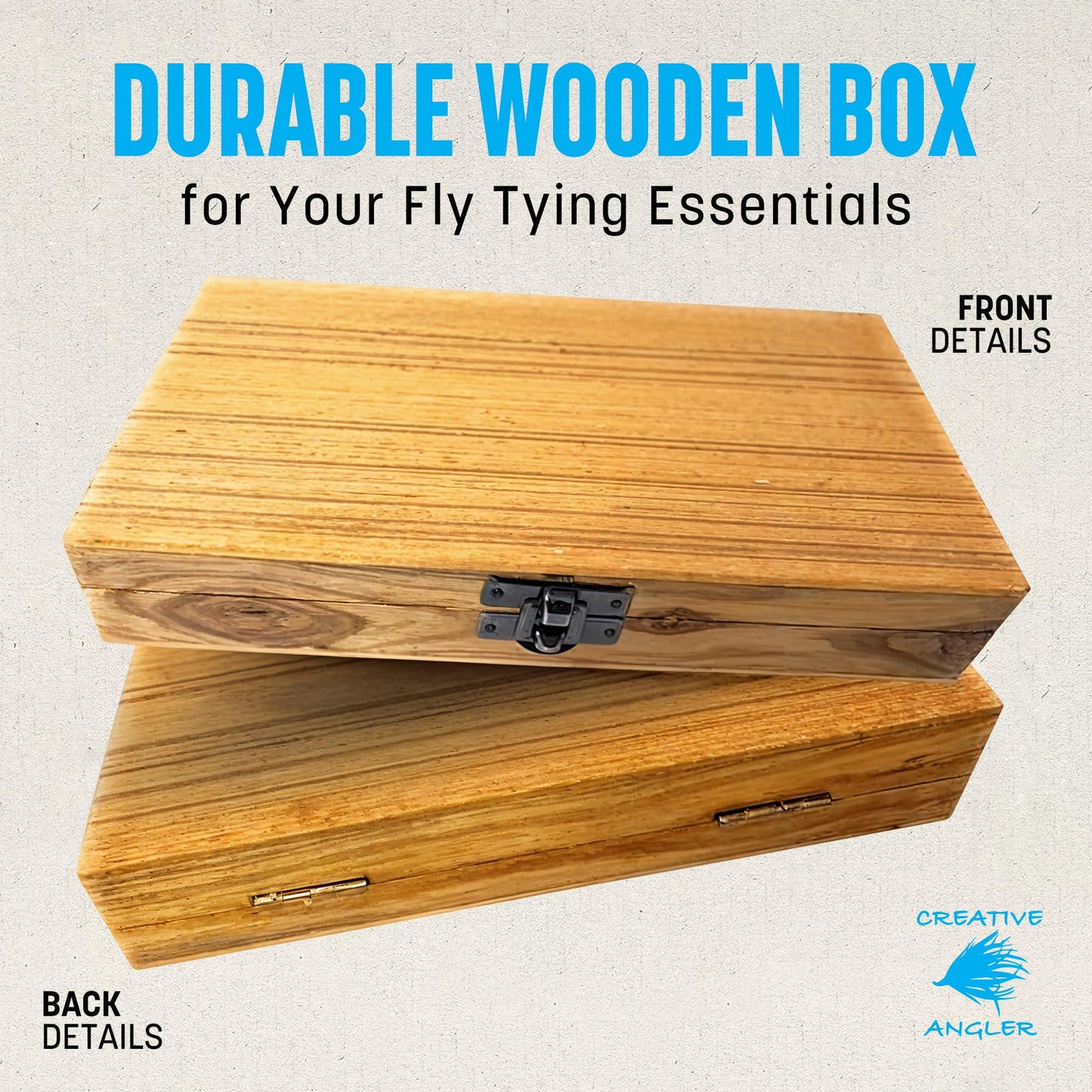 Colorado Anglers - Fly Tying Standard Tool Kit with Wooden Box & Instructional DVD, Rotary Vise, Bobbin, Scissors, Whip Finisher, Complete Fly Fishing Set for Beginners & Pros