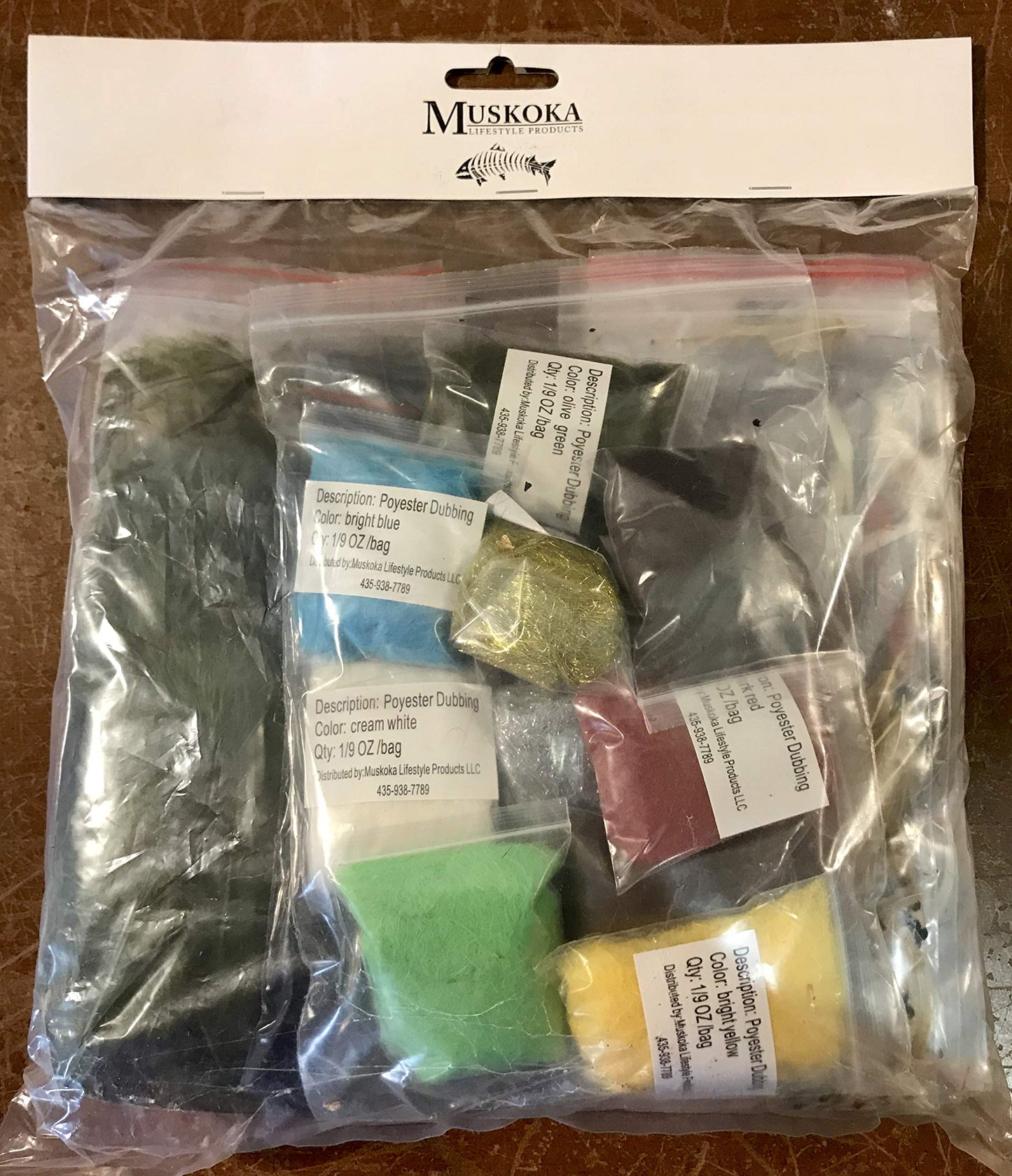 Fly Tying Material Feather and Dubbing Bulk Starter kit, Bulk Fly Tying Kit by Muskoka Lifestyle Products